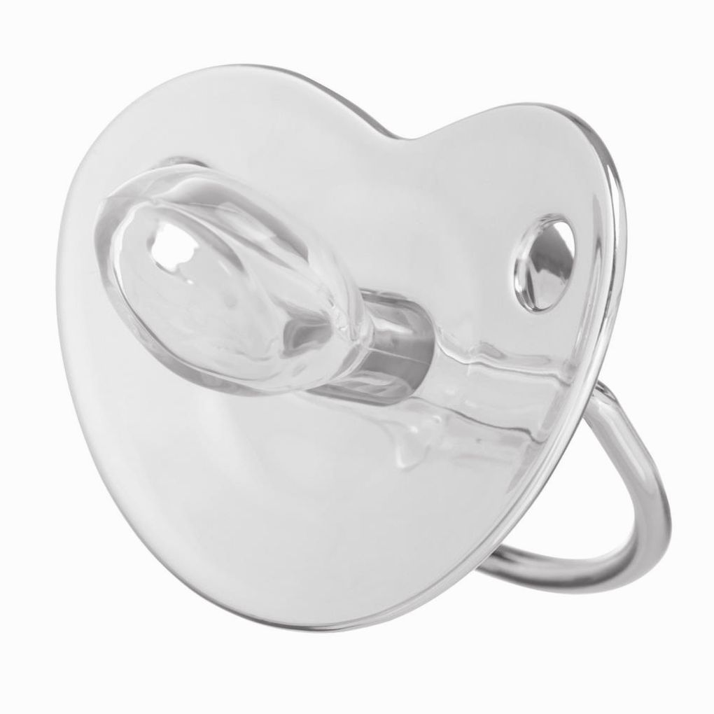 № 10092762 Соска - пустышка ортодонтическая, LITTLE ANGEL, с колпачком, +12мес., серебряная, стразы