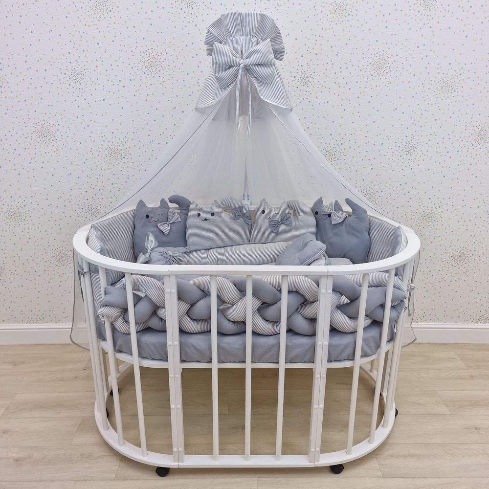 КПБ 17 пр (балдахин + борт + пододеяльник + одеяло + наволочка + 2подушки + простынь + гнездо (бязь) артикул анонс 1173-0-1_08