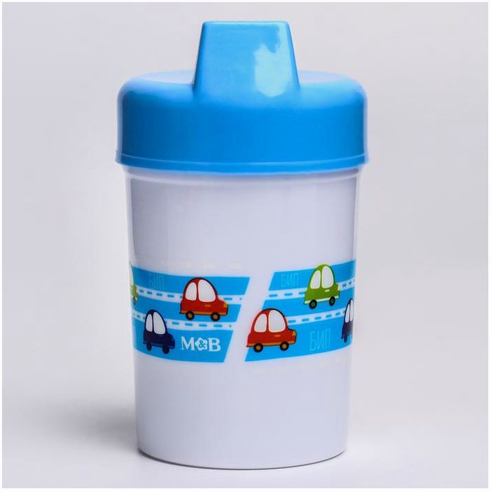 Поильник детский с твёрдым носиком «Счастливый малыш», 150 мл,, цвет голубой артикул анонс 2586513