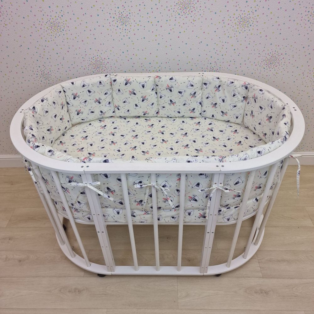 Картинка Бортик из 12 подушек по всему периметру кроватки (сатин + синтепон) (№961с) цвета в ассортименте от магазина Мир детей Товары для Новорожденных