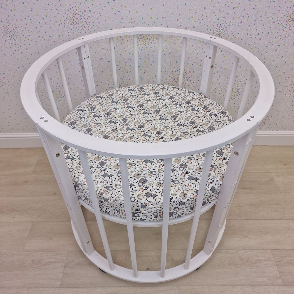 Картинка Простыня на резинке на круглую кровать (бязь) (№255) цвета в ассортименте от магазина Мир детей Товары для Новорожденных