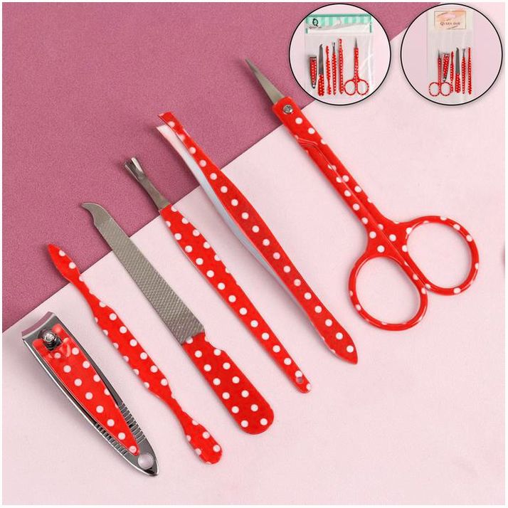 Набор маникюрный, 6 предметов, цвет белый/красный артикул анонс 1670834