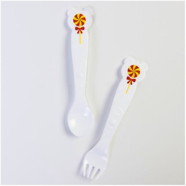 Картинка Набор для кормления: ложка и вилка «Для Малыша» , цвет МИКС 5 мес+ (№4822598) от магазина Мир детей Товары для Новорожденных