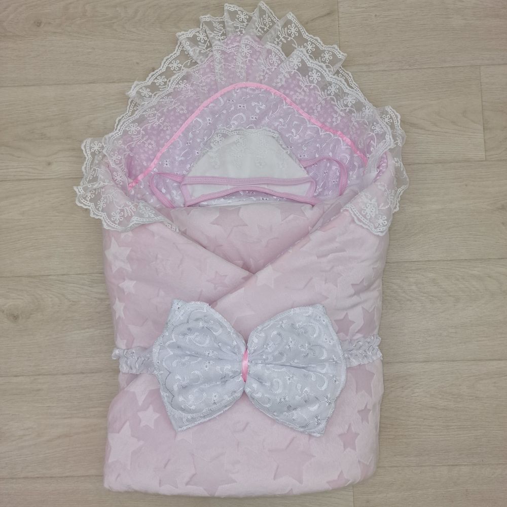 № 1867в-0-2_к Комплект на выписку 4 пр: одеяло+уголок+чепчик+бант