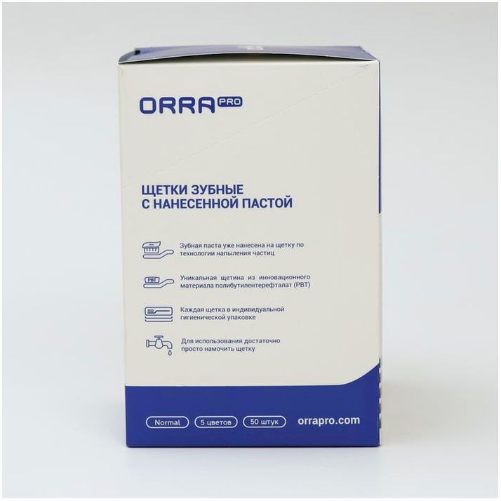 Картинка Одноразовая зубная щетка с нанесенной пастой ORRAPRO Classic 15 см (№4814955) от магазина Мир детей Товары для Новорожденных