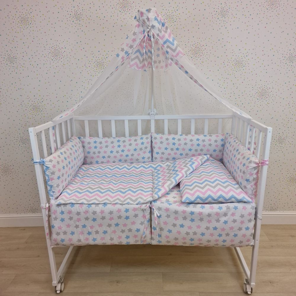 № 1133-0-1 КПБ 12 пр (балдахин + борт + пододеяльник + одеяло + наволочка + подушка + простынь (бязь) 6пр