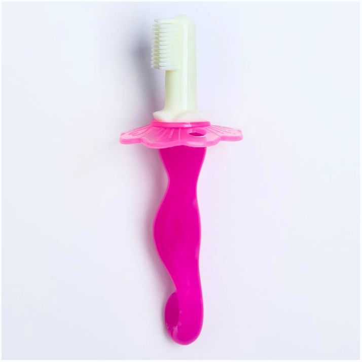 Картинка Детская зубная щетка-массажер, «Морской конёк», силиконовая, с ограничителем, от 3 мес., цвет МИКС (№2272520) от магазина Мир детей Товары для Новорожденных