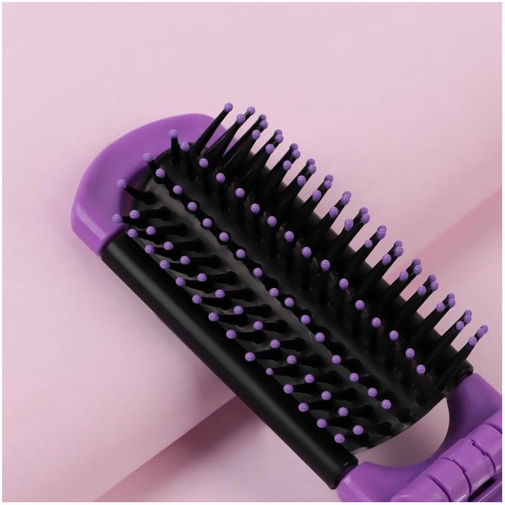 № 467413 Расчёска массажная, складная, с зеркалом, 4 ? 10/20 см, цвет МИКС