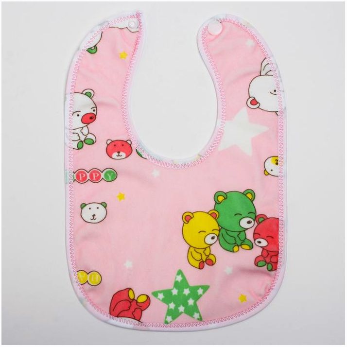 Нагрудник/слюнявчик для кормления «Для малышек» на кнопке, МИКС артикул анонс 2315129