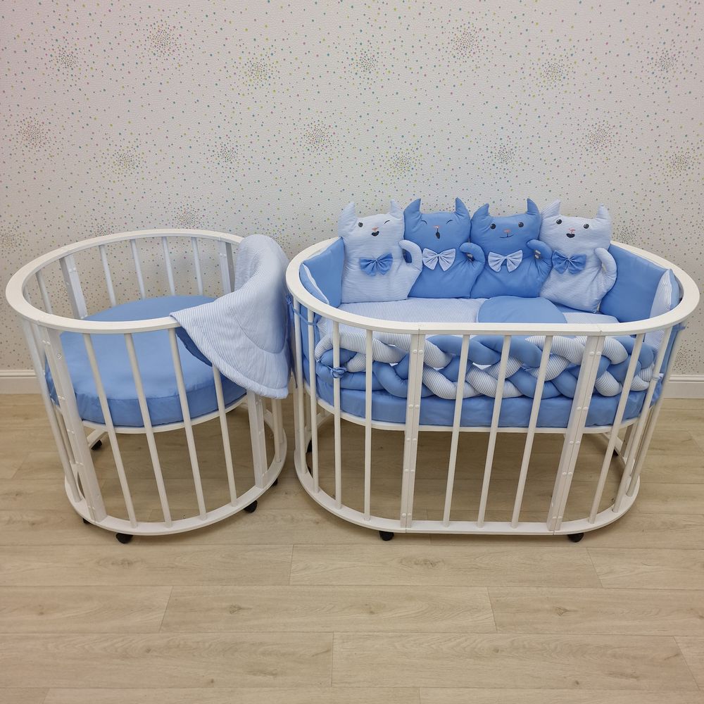 КПБ 16 пр (борт + пододеяльник + 2 одеяла + наволочка + подушка + 2 простынки (бязь) артикул анонс 1188-О-1бб