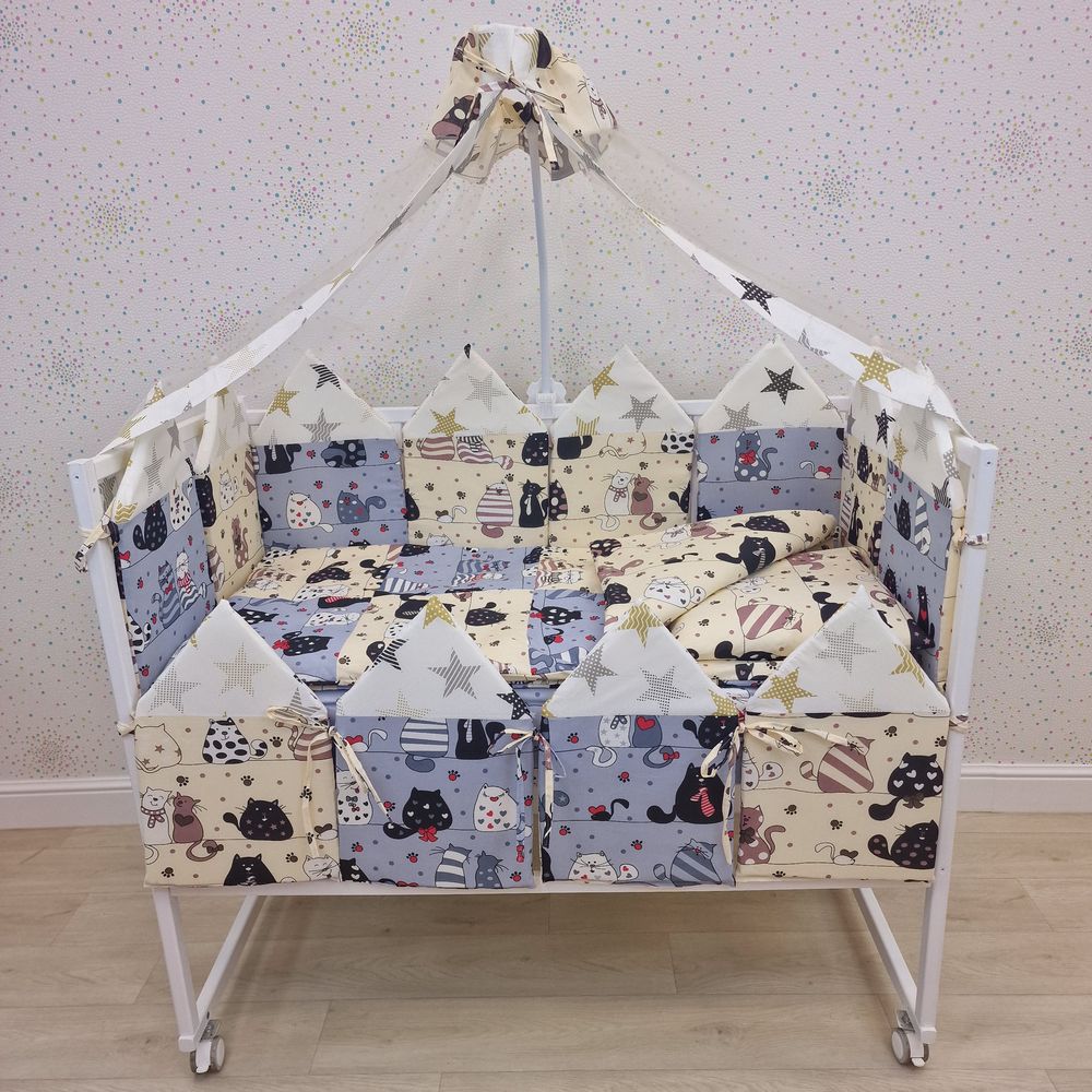 КПБ 18 пр (балдахин + борт + пододеяльник + одеяло + наволочка + подушка + простынь (бязь) 