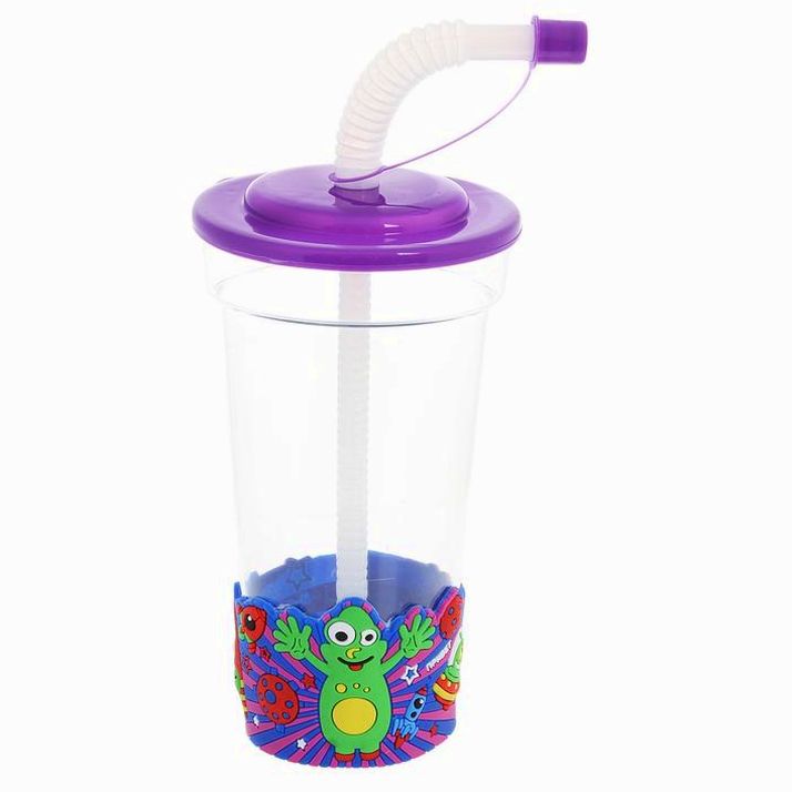 Поильник с трубочкой «Забавные друзья», от 9 мес., с резиновым элементом, 400 мл артикул анонс 1042575