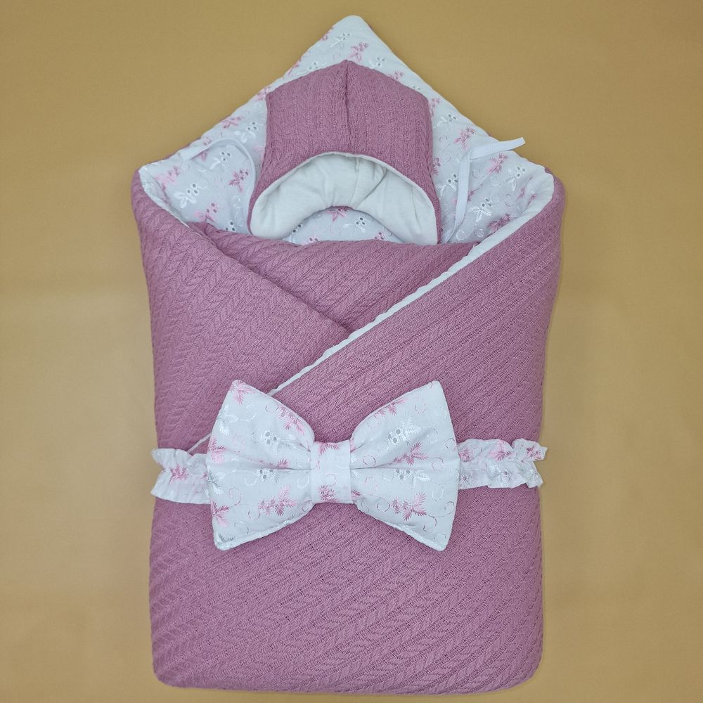 Комплект на выписку 3 пр: одеяло+шапка+бант артикул анонс 1876вз-1-1_у_03