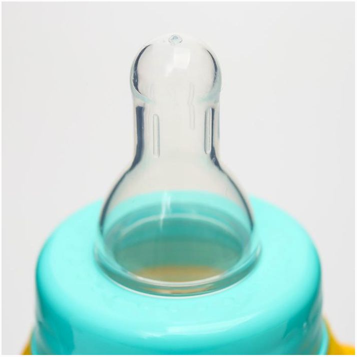 Картинка Бутылочка «ТРЕНД. Лама», классическое горло, 250 мл., от 3 мес., цилиндр, с ручками, цвет бирюзовый (№4882547) от магазина Мир детей Товары для Новорожденных