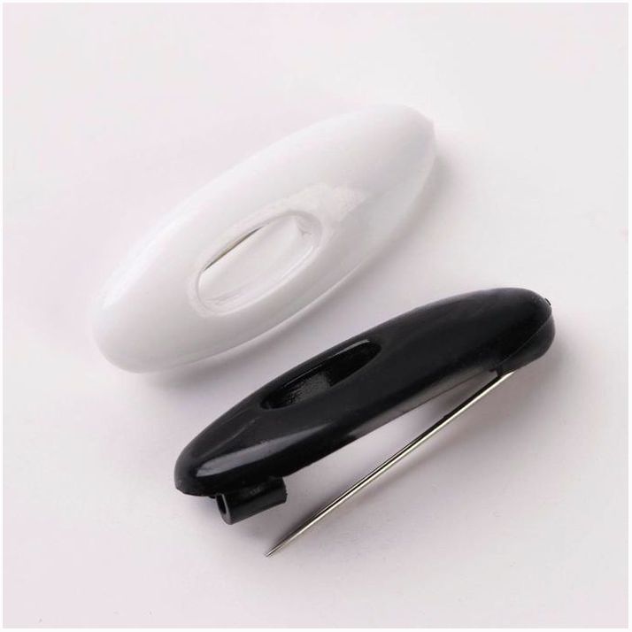 Картинка Булавки безопасные, 40 мм, 6 шт, цвет чёрный/белый (№743941) от магазина Мир детей Товары для Новорожденных