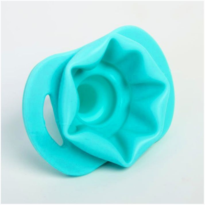 № 4313601 Пустышка цельносиликоновая, в контейнере, от 0 мес., цвет зеленый/бирюзовый