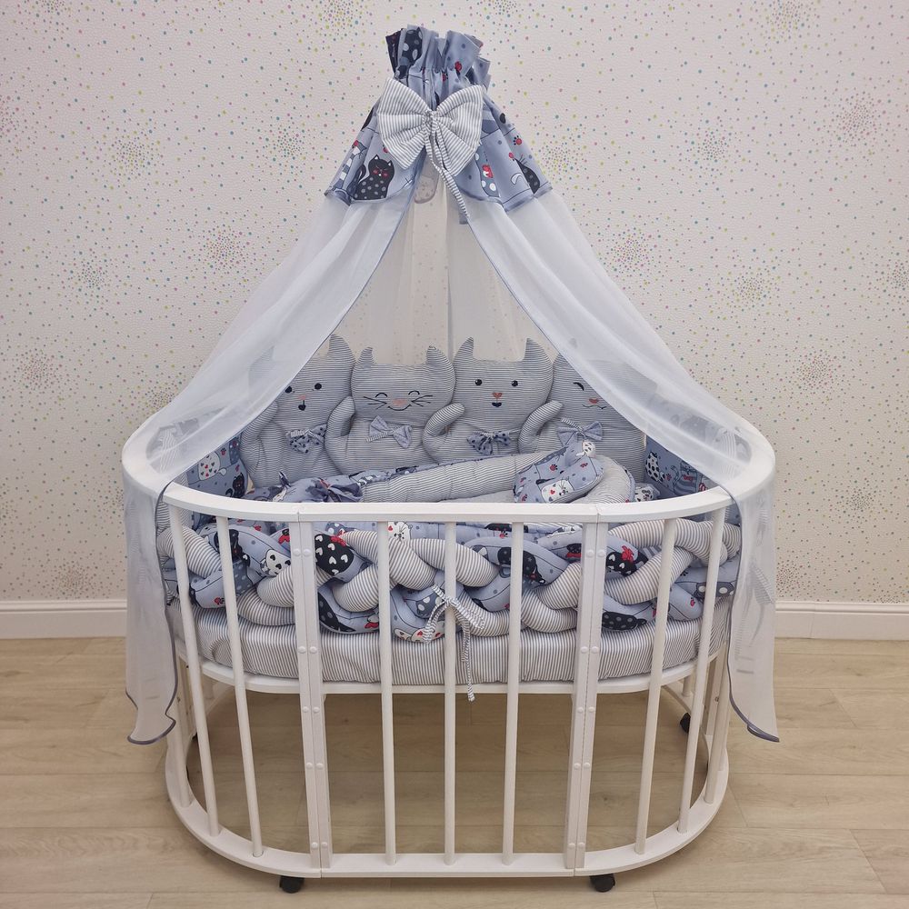 КПБ 17 пр (балдахин + борт + пододеяльник + одеяло + наволочка + 2подушки + простынь + гнездо (бязь) артикул анонс 1172-0-1_02