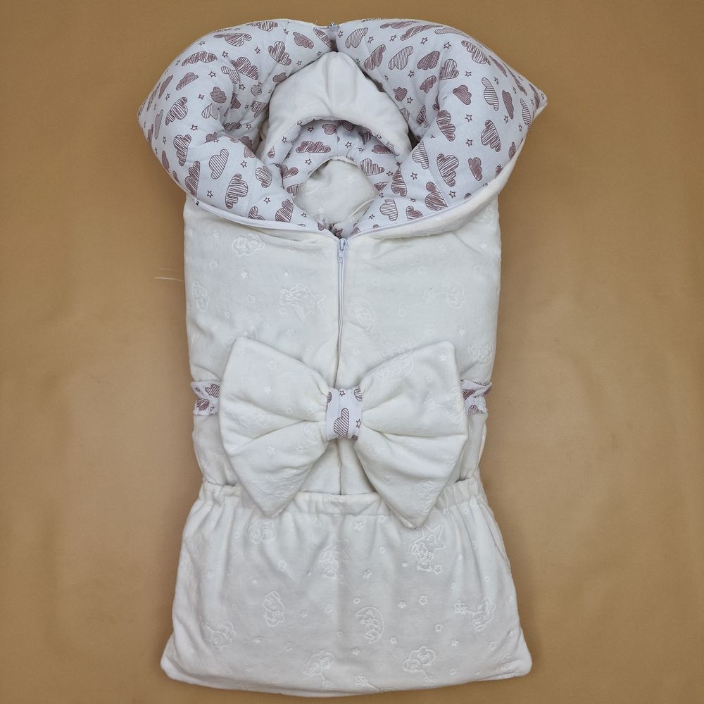 Конверт - одеяло трансформер с карманом+бант-подушка ассорти (плюш/интерлок) артикул анонс 7496-0-1_02