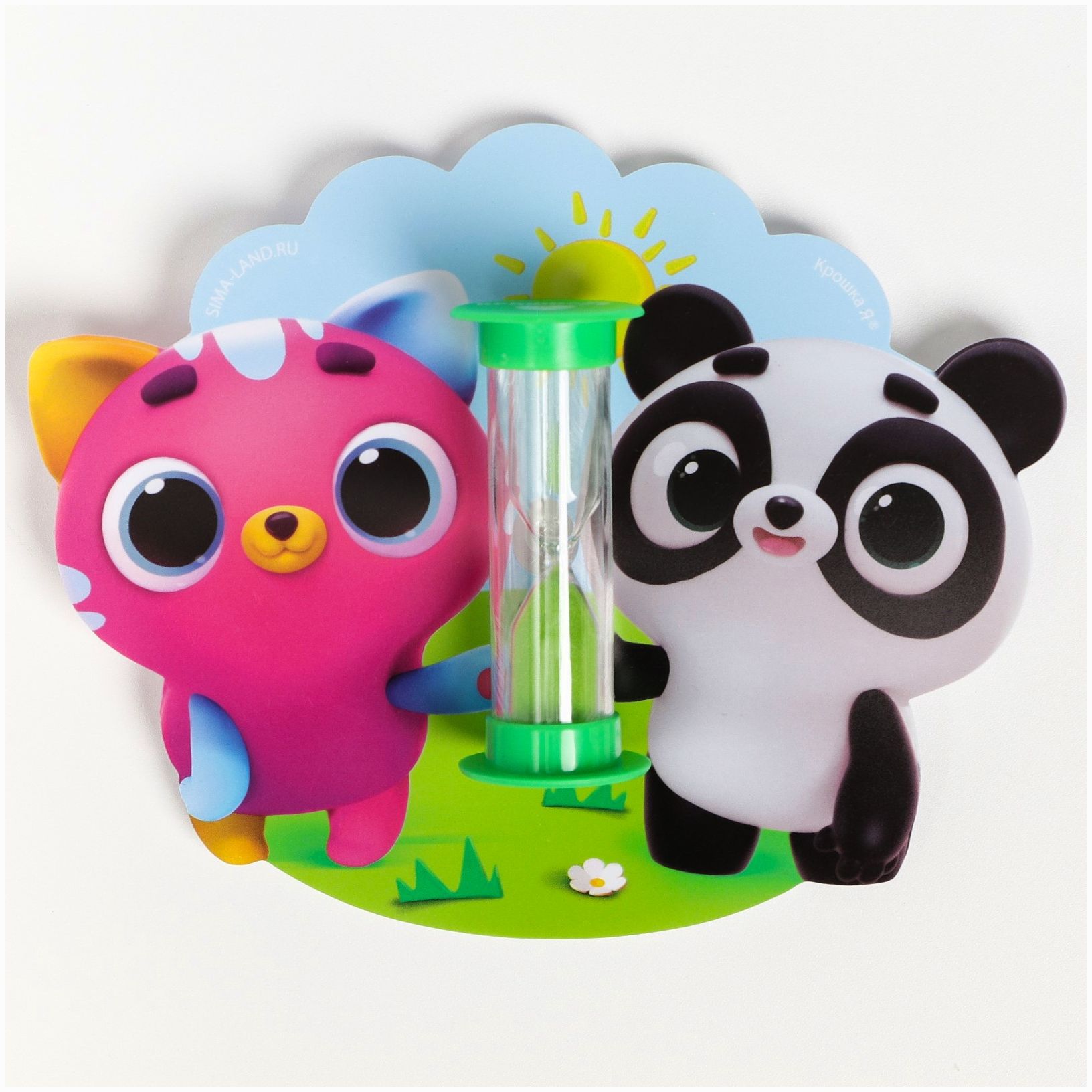 № 7121420 Набор зубная щётка и детские песочные часы для чистки зубов на присоске «Малыши-кругляши»