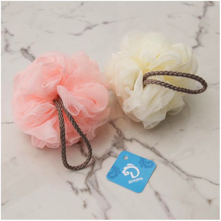 Картинка Мочалка для тела Доляна «Нежность», 50 гр, цвет МИКС (№5376379) от магазина Мир детей Товары для Новорожденных