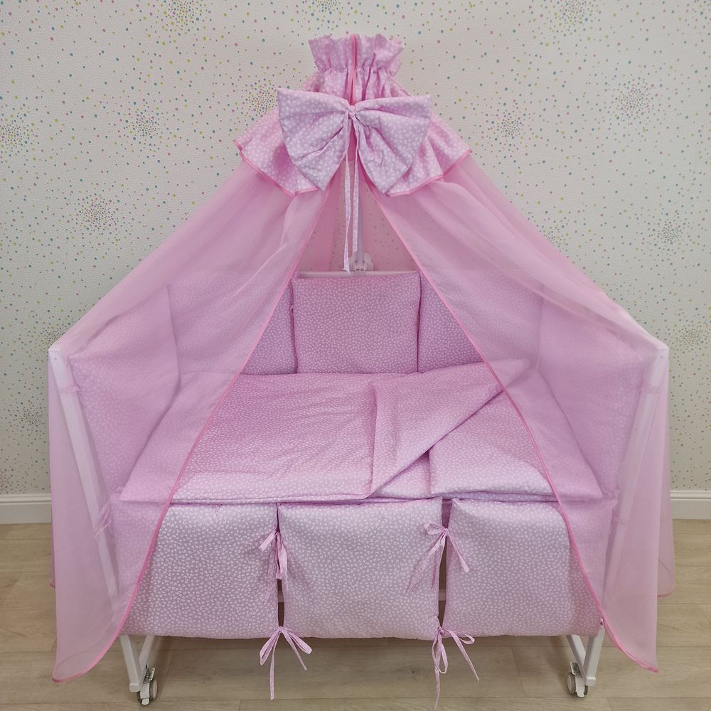 № 1148-4-1 КПБ 14 пр (балдахин + борт + пододеяльник + одеяло + наволочка + подушка + простынь (бязь) 6кв+2пр