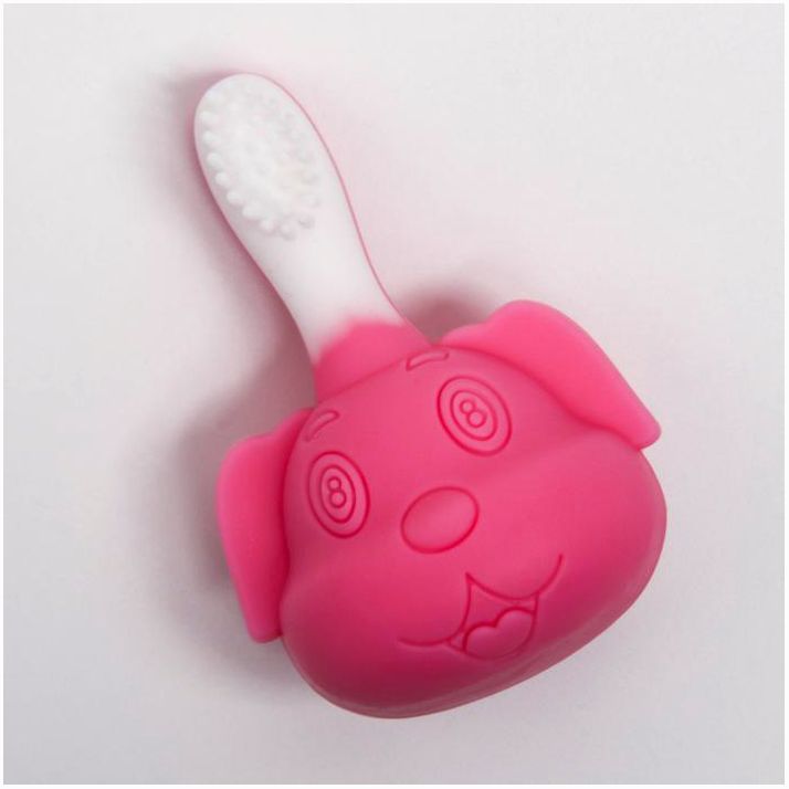 № 4313598 Детская зубная щетка, прорезыватель - массажер «Дружок», силиконовая, цвет МИКС