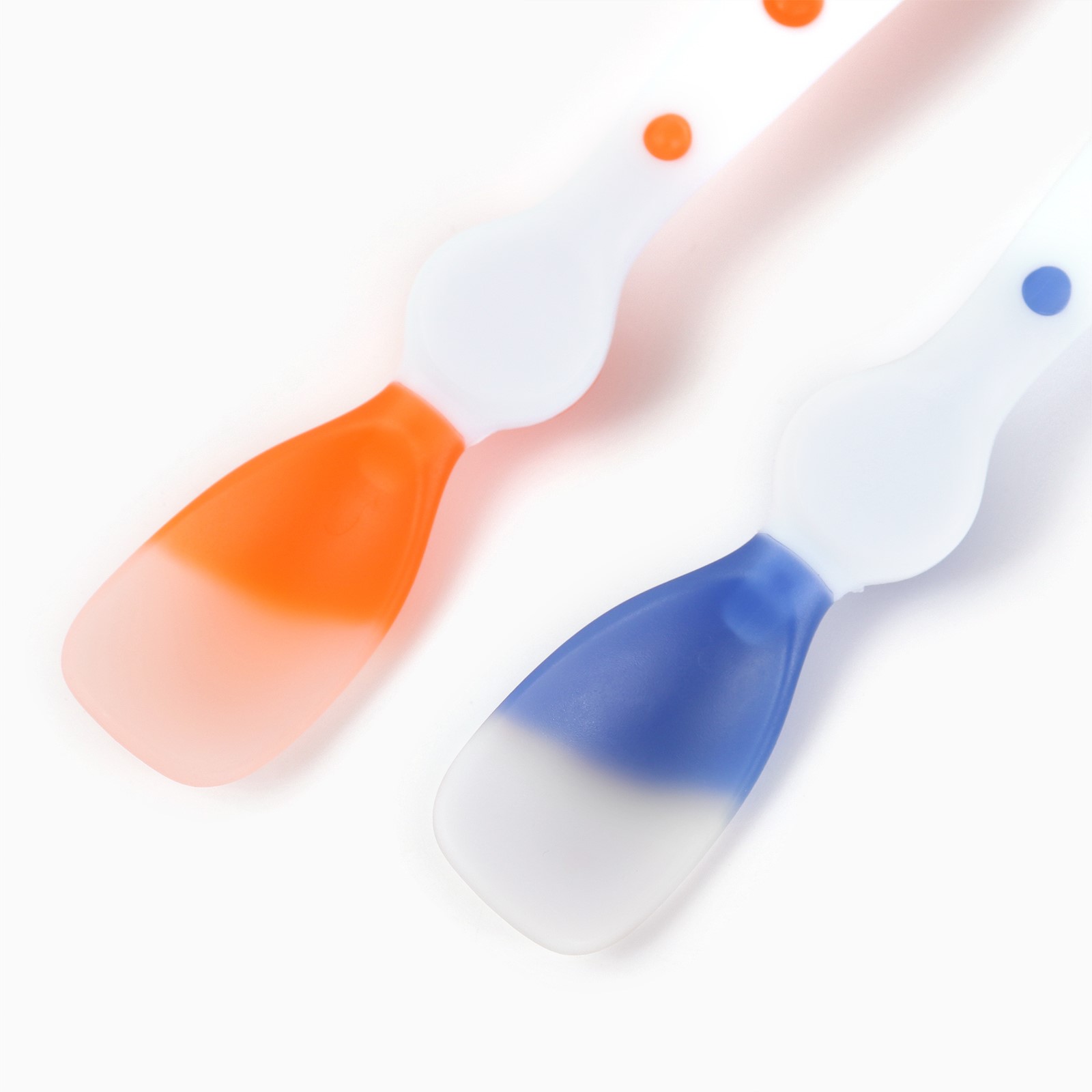 № 9844132 Набор термочувствительных ложек для кормления, 16,5см., 2 шт., цвет синий/оранжевый