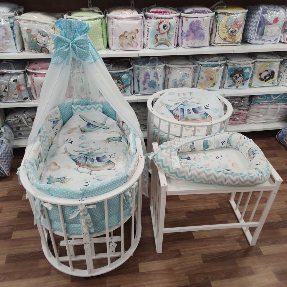 КПБ 21 пр (балдахин + борт + пододеяльник + 2 одеяла + навол + подуш + 2 прост + гнездо (бязь) 12кв артикул анонс 1151-О-1_29