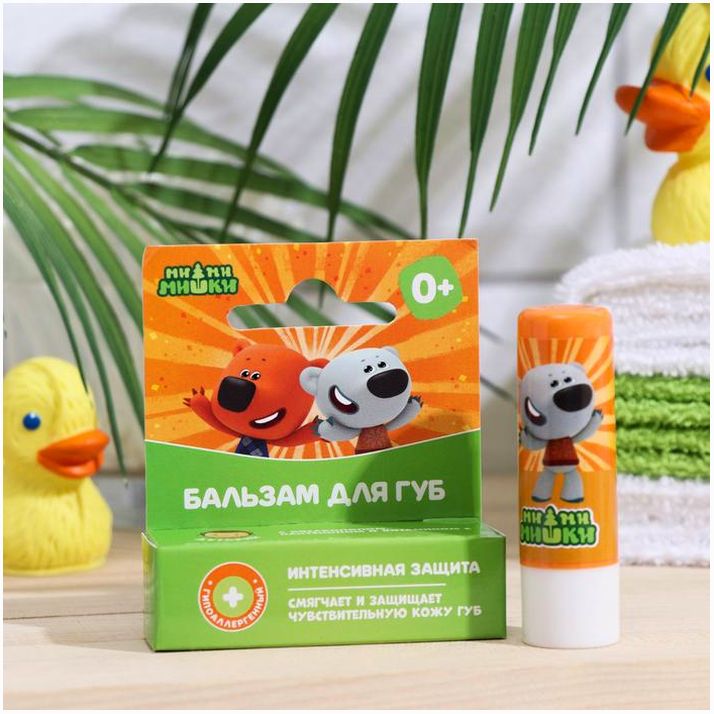 Бальзам для губ детский Ми-Ми-Мишки интенсивная защита, гипоаллергенный, 4.2 г артикул анонс 7424286