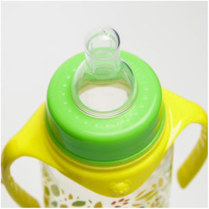 Картинка Бутылочка «Мишки: мамы и малыши», классическое горло, 250 мл., от 0 мес, цилиндр, с ручками (№4644215) от магазина Мир детей Товары для Новорожденных