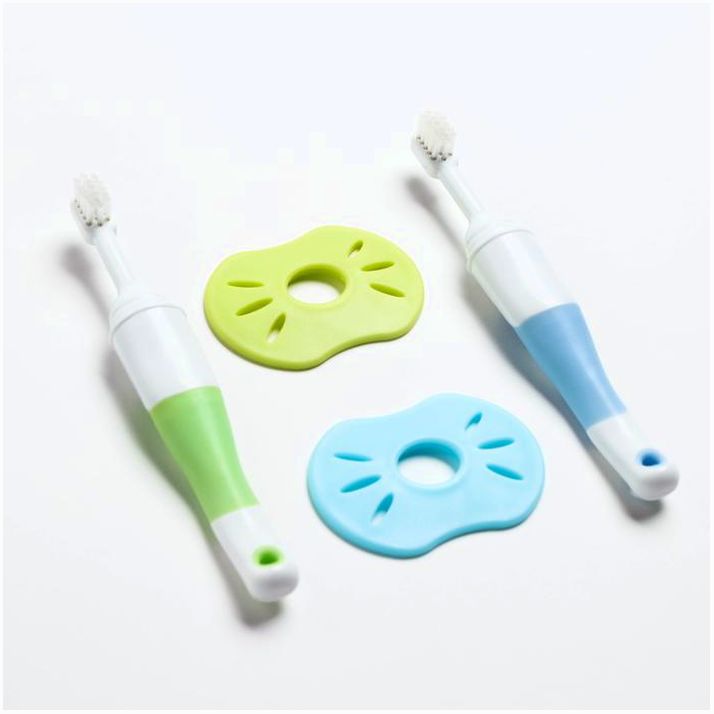 Детская зубная щётка с ограничителем, нейлон, от 3 мес., цвета МИКС артикул анонс 2315074