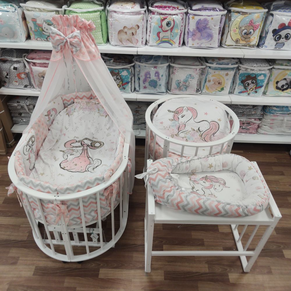 КПБ 21 пр (балдахин + борт + пододеяльник + 2 одеяла + навол + подуш + 2 прост + гнездо (бязь) 12кв артикул анонс 1151-О-1_25