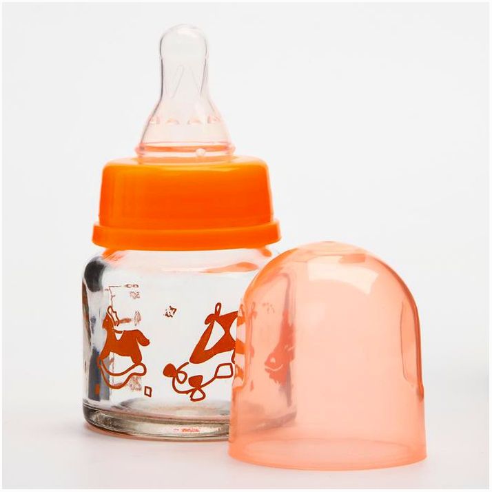 № 3973824 Бутылочка для кормления, классическое горло, 40 мл., от 0 мес., стекло, цвет МИКС