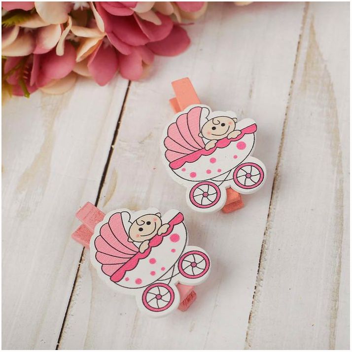 Картинка Декоративные прищепки «Малыш - девочка» набор 6 шт. МИКС (№4328931) от магазина Мир детей Товары для Новорожденных