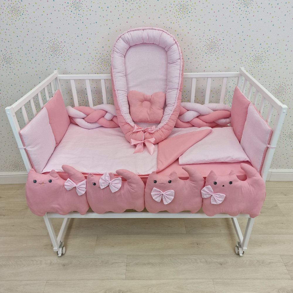 КПБ 16 пр (борт + пододеяльник + одеяло + наволочка + 2подушки + простынь + гнездо (бязь) артикул анонс 1173-0-1бб_05