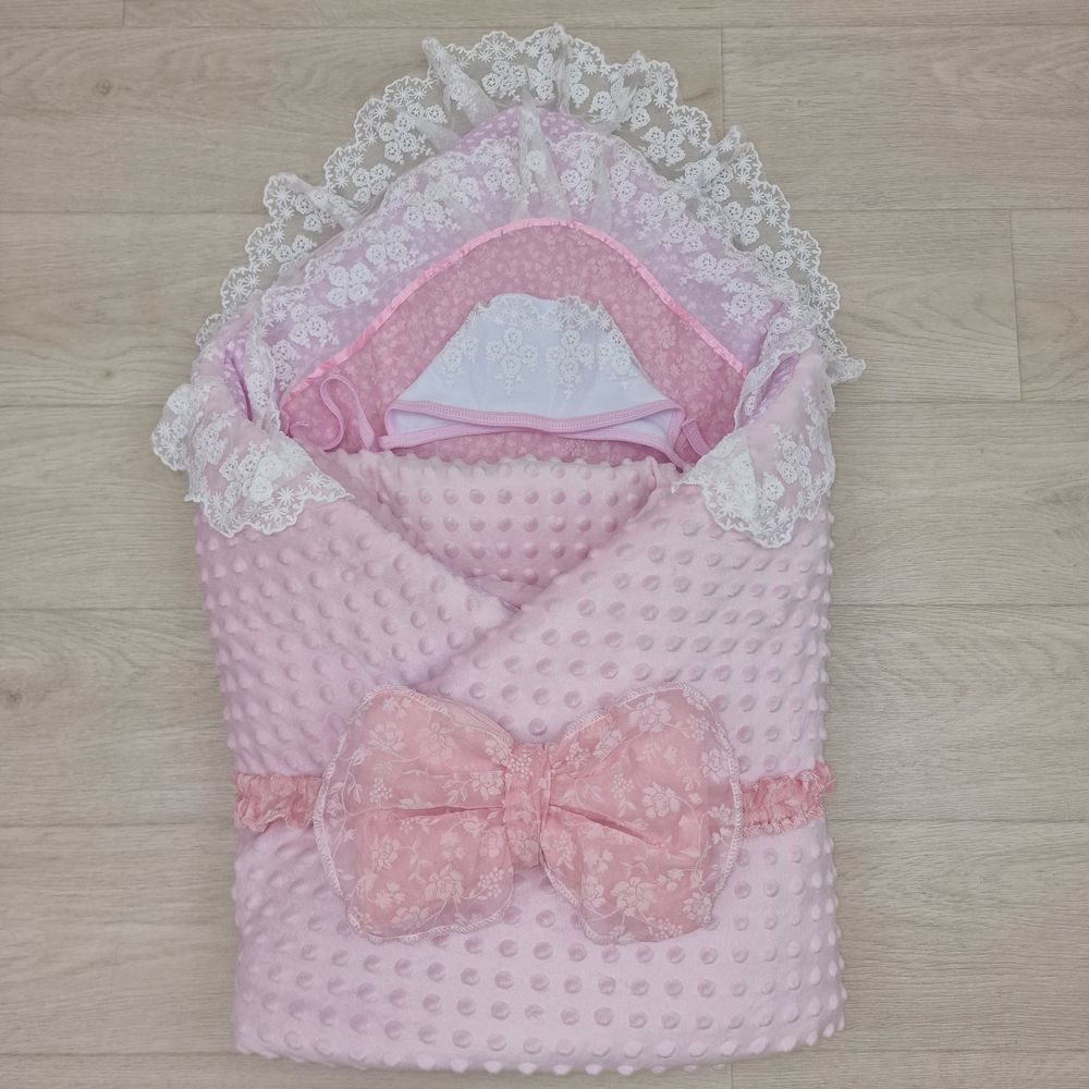 Комплект на выписку 4 пр: одеяло+уголок+чепчик+бант артикул анонс 1867в-0-2_к_07