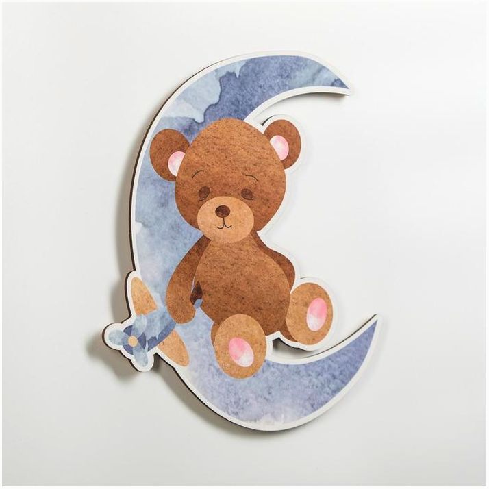 Картинка Декор настенный "Сонный мишка", 27х25 см (№6959331) от магазина Мир детей Товары для Новорожденных