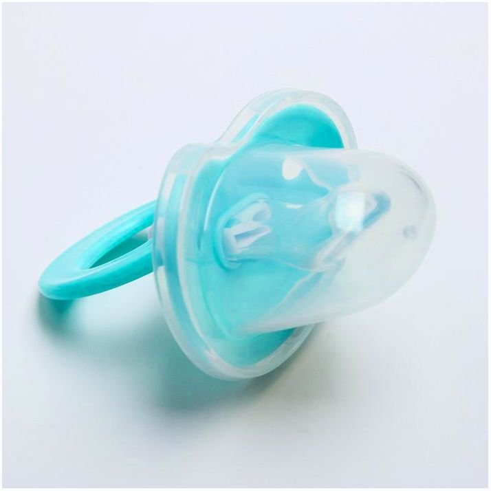 Соска - пустышка ортодонтическая, силикон, +0 мес., с колпачком, цвет бирюзовый/голубой артикул анонс 2300146