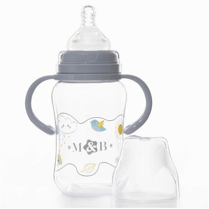 Картинка Бутылочка для кормления, широкое горло, от 3 мес., с ручками 270 мл. (№7701969) от магазина Мир детей Товары для Новорожденных