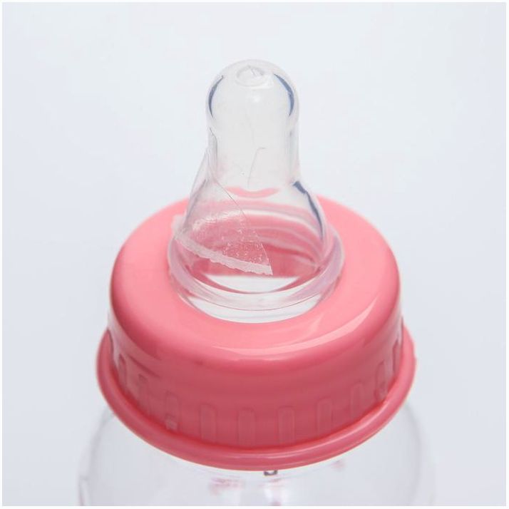 Картинка Бутылочка для кормления, крышка-погремушка, 225 мл., цвет розовый (№4780639) от магазина Мир детей Товары для Новорожденных