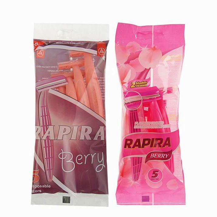 Бритвенные станки одноразовые Rapira Berry, 2 лезвия, 5 шт артикул анонс 2261029