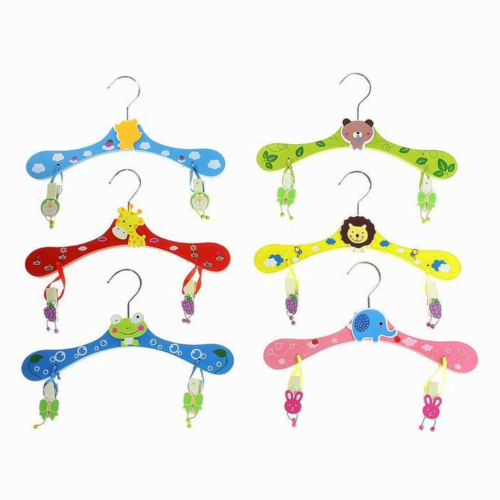 Вешалка-плечики детская с прищепками, размер 30-34, Зоопарк, цвет МИКС артикул анонс 124926