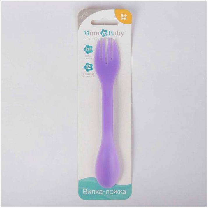 Картинка Ложка детская 2 в 1 «Вилка-ложка», от 5 мес., цвета МИКС (№2257243) от магазина Мир детей Товары для Новорожденных