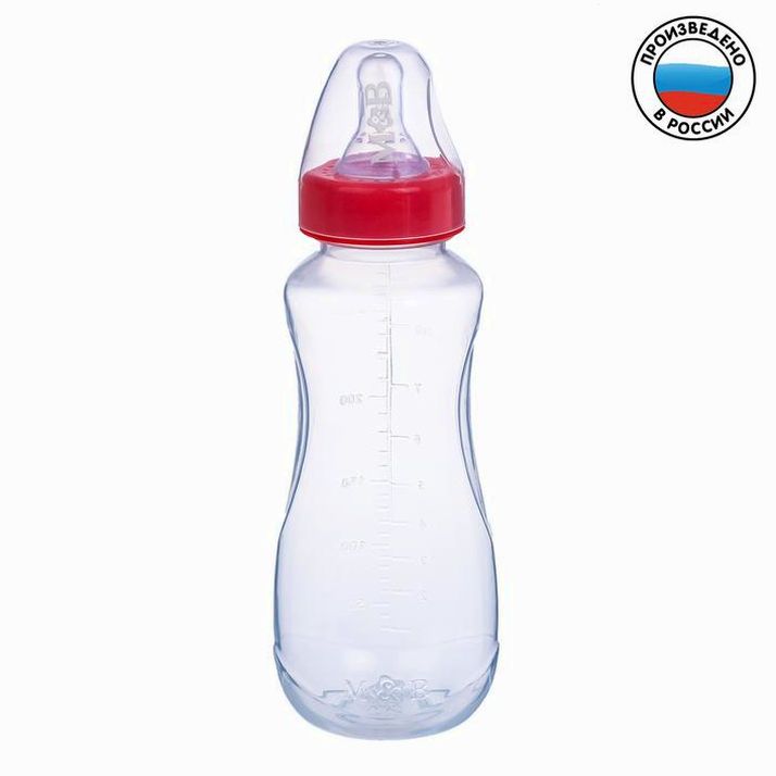 Бутылочка для кормления, классическое горло, приталенная, 250 мл., от 3 мес., цвет красный артикул анонс 2969736