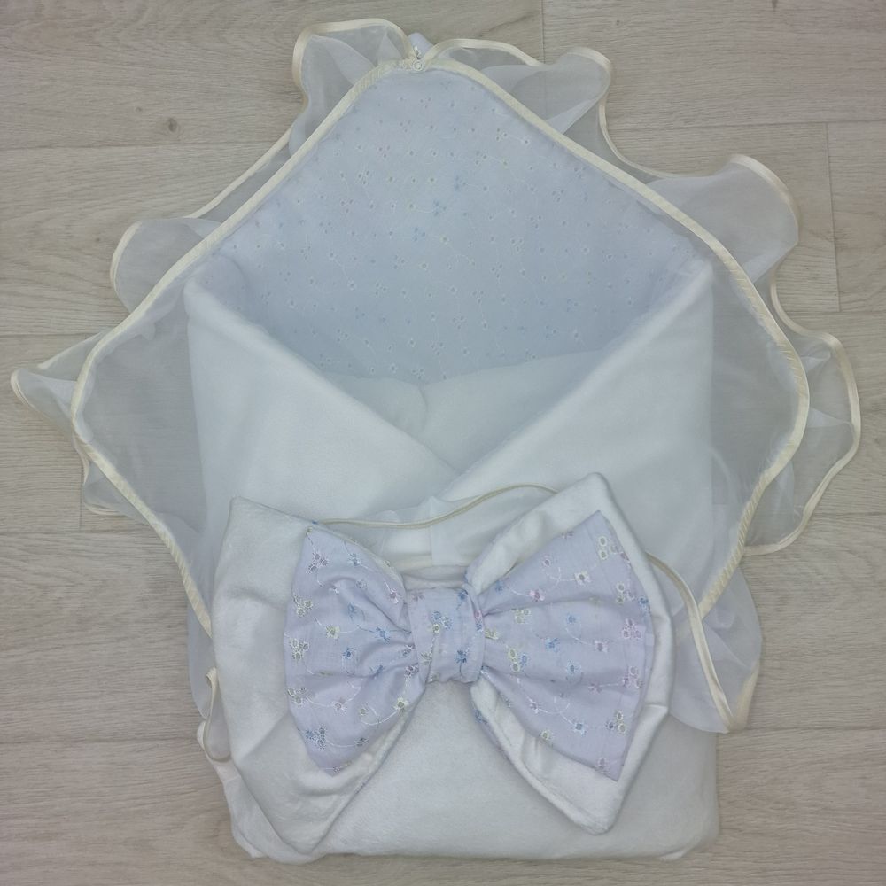 Комплект на выписку 3 пр: одеяло+уголок+бант (двухсторонний) артикул анонс 1876в-1-1_н