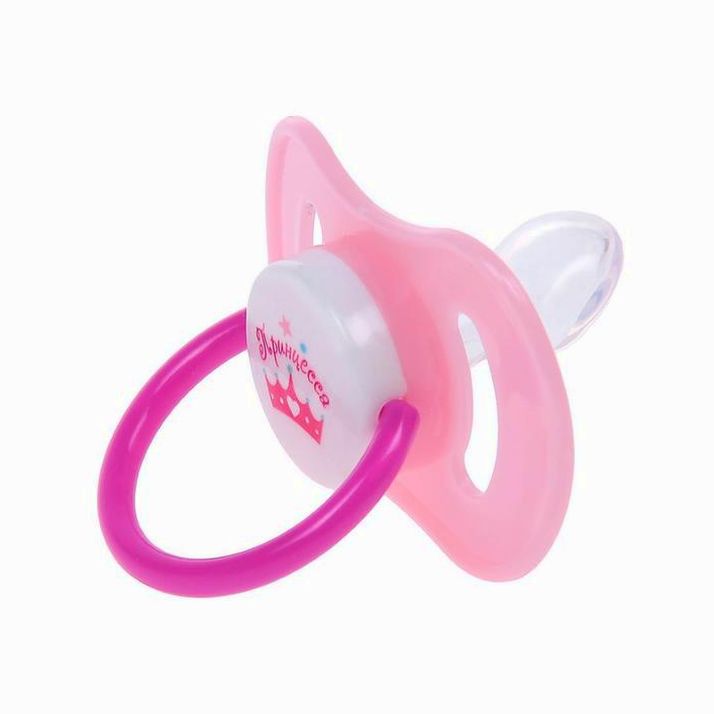 № 1594094 Пустышка силиконовая ортодонтическая «Принцесса», от 0 до 6 мес., цвет розовый