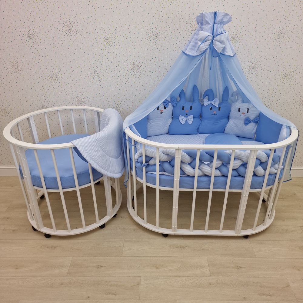 № 1186-О-1 КПБ 17 пр (балдахин + борт + пододеяльник + 2 одеяла + наволочка + подушка + 2 простынки (бязь)