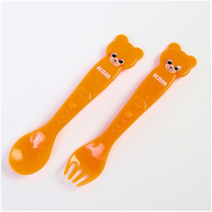 № 4822601 Набор для кормления: ложка и вилка «Для Малыша», от 5 мес., оранжевый МИКС