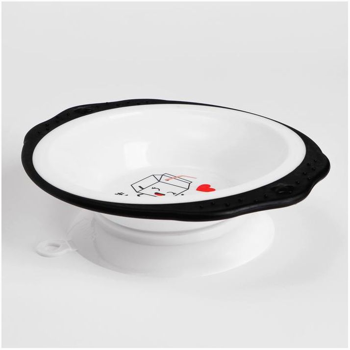 Картинка Набор детской посуды «Люблю есть», тарелка на присоске 250мл, вилка, ложка (№7310966) от магазина Мир детей Товары для Новорожденных