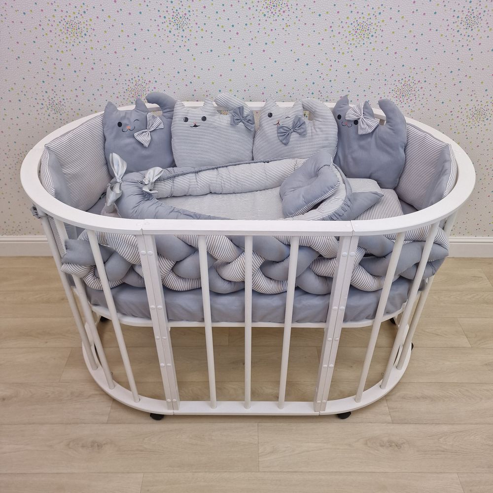 КПБ 16 пр (борт + пододеяльник + одеяло + наволочка + 2подушки + простынь + гнездо (бязь) артикул анонс 1173-0-1бб_08